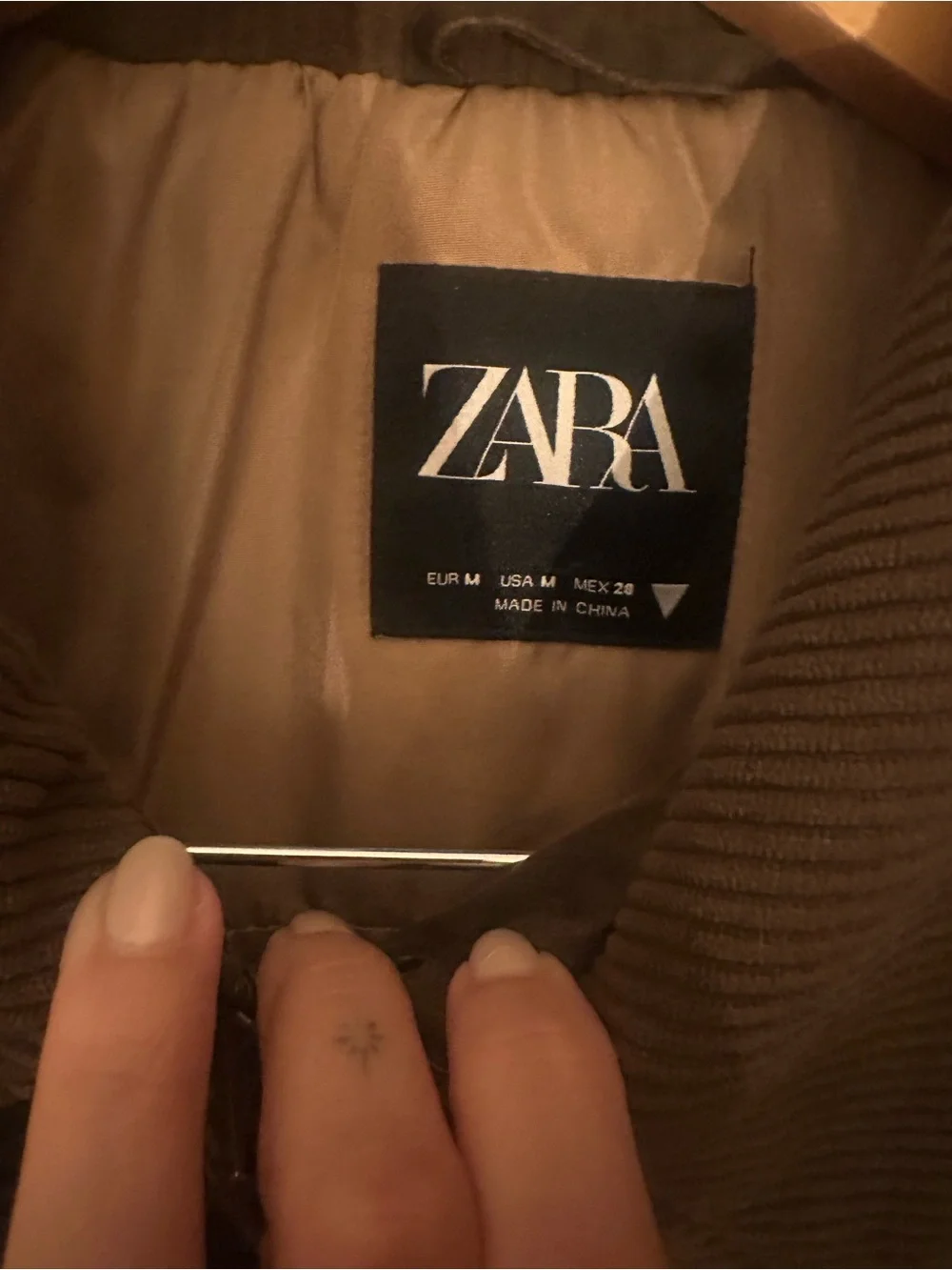 Zara corduroy collar jacket